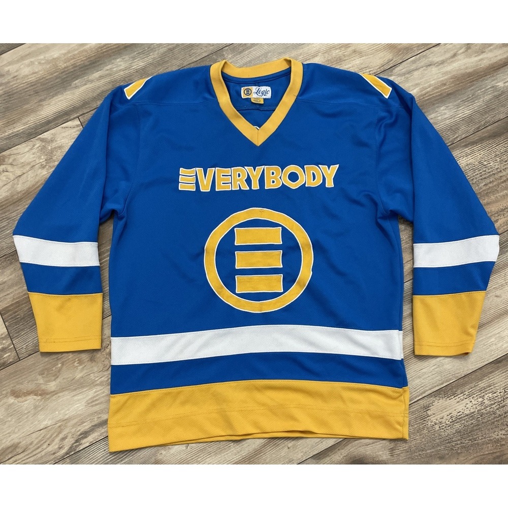 Logic Everybody Hockey Jersey Blue Yellow #85‎ Men's Small